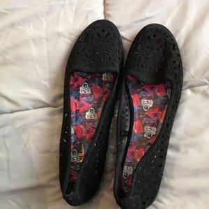 Nicole Miller flat black loafer Sz 11m